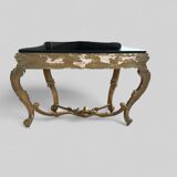 Large italian console in gilded wood in louis xv style, late 19th century, l 158 cm