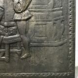 Fireplace plate "reading girl in front of the fire"
