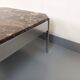 Vintage square coffee table in marble and chrome metal from the 70s
