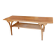 Birger Larsson, coffee table / side table, teak, oak and rattan. Modern Scandinavian.