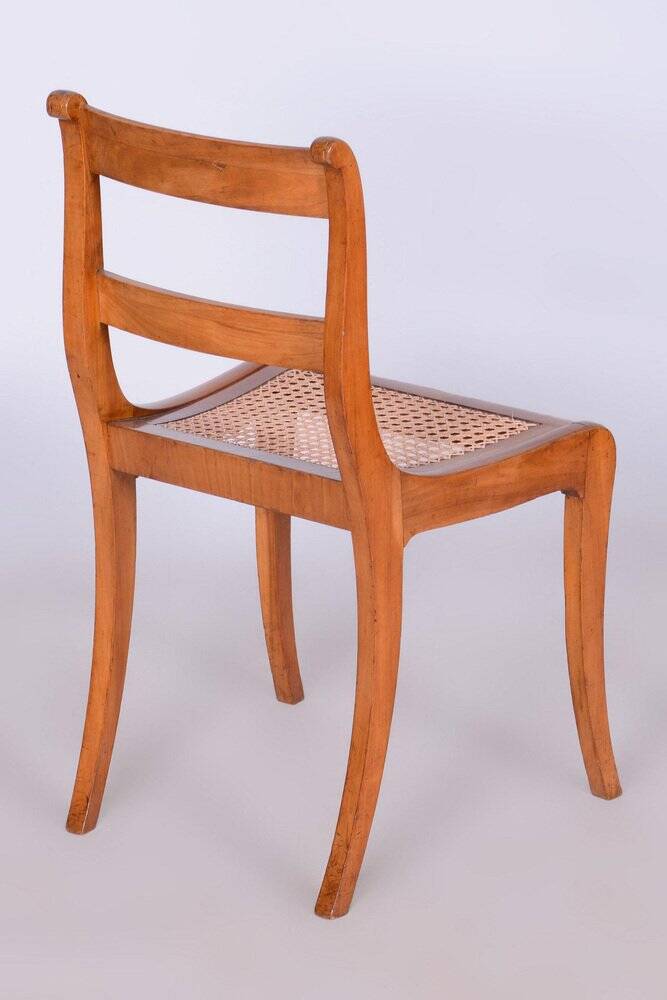 Biedermeier Chair in Cherry Tree & Rattan, Austria, 1830s