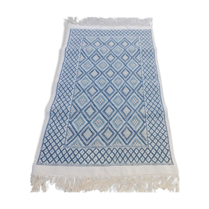 Tapis kilim blanc bleu