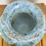 Vintage blue free-form ceramic vase
