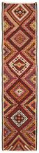 Turkish Handwoven Vintage Herki Kilim 83 cm x 322 cm