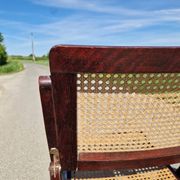 Lot de 2 chaises pliantes en bois et cannage