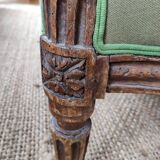 Fauteuil bergère louis XVI vert