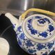 Blue and white ceramic tea set