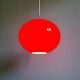 Grande suspension Space Age en opaline rouge, années 1960-70