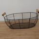 Oval metal basket with wooden handles – Country style