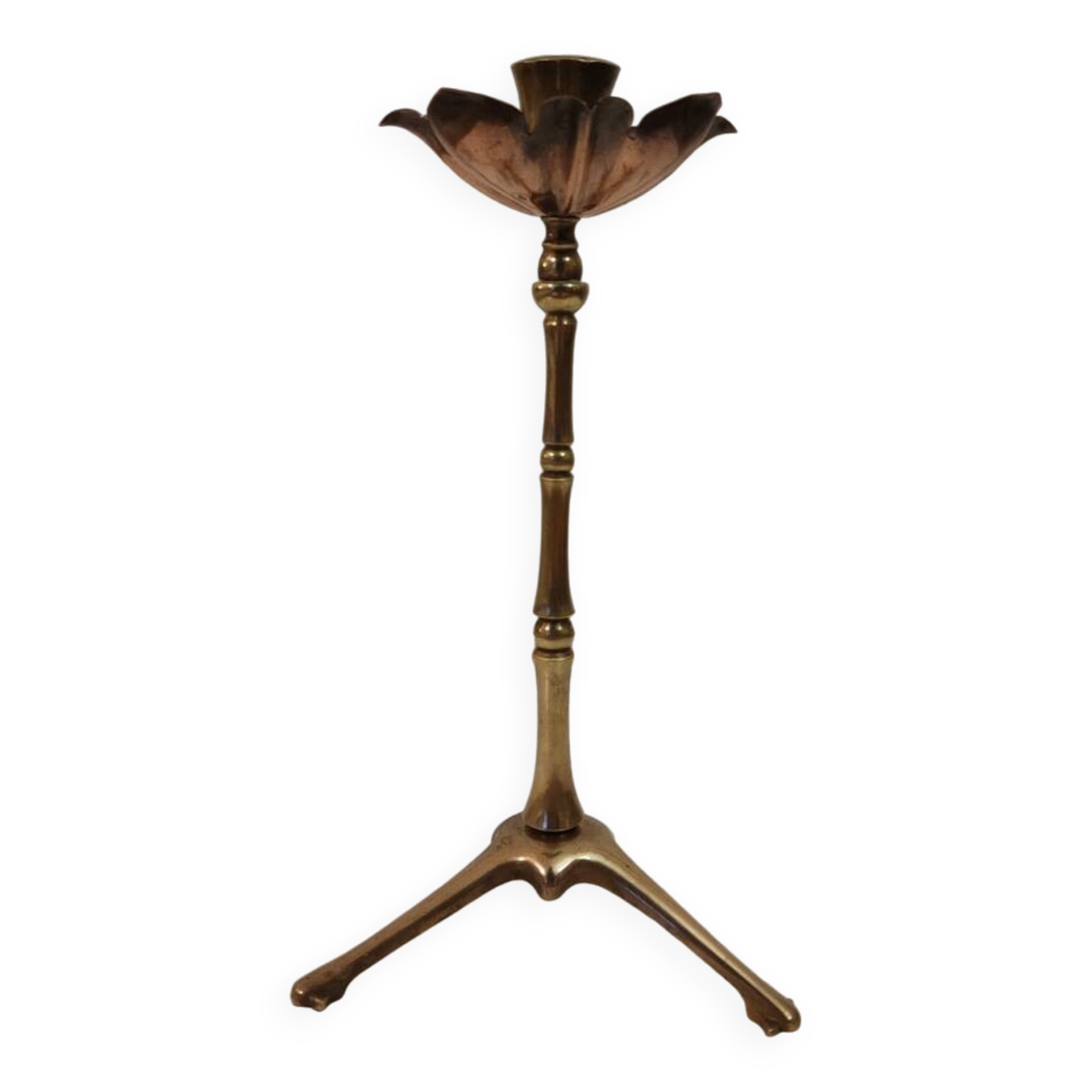 Brass and copper candlestick by Was Benson 1900