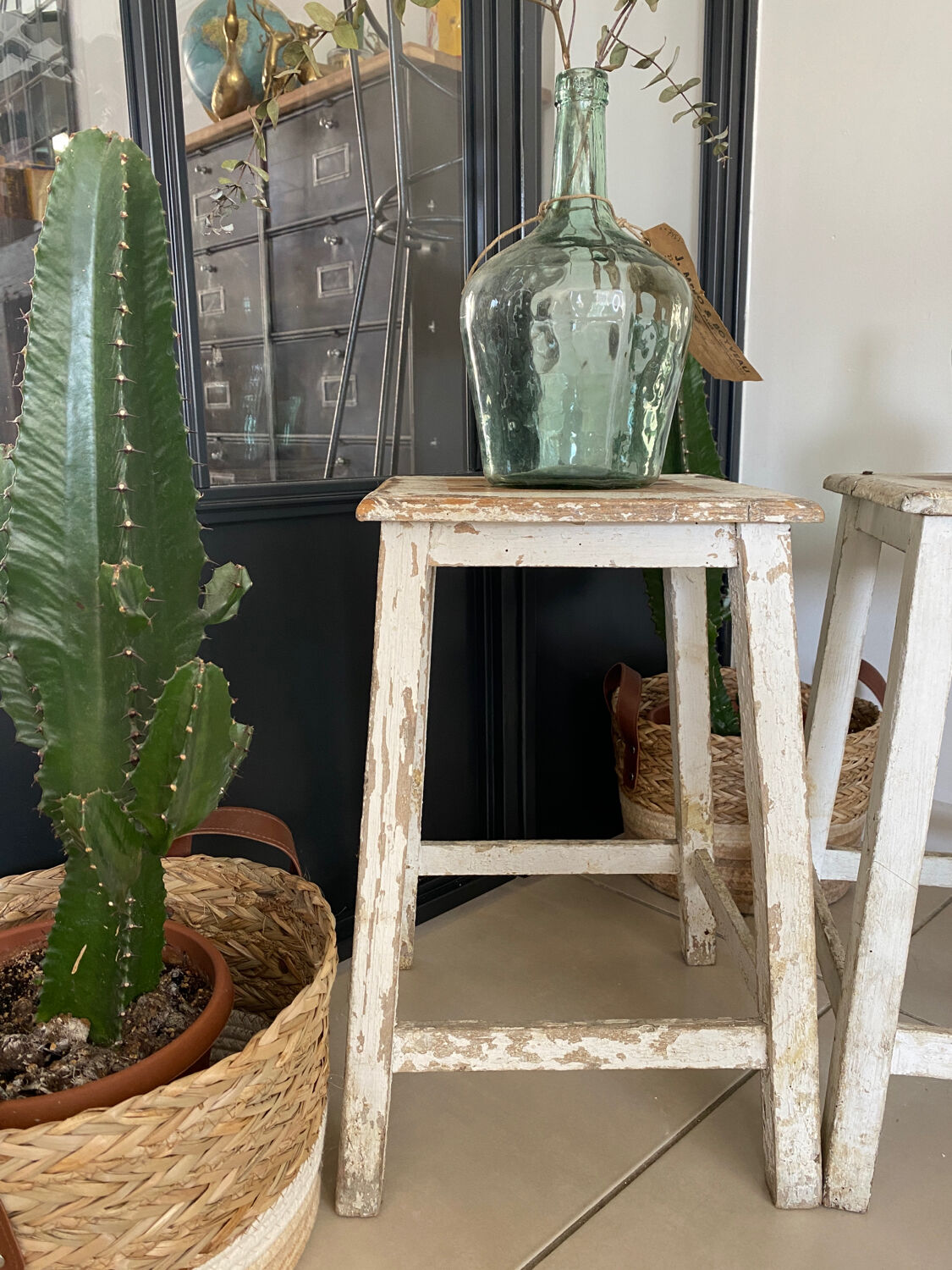 Old wooden painter's stools