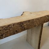 Raw wood bench