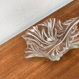 Heavy vintage German floral glass bowl by Walther Glas, 1970s.