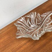 Heavy vintage German floral glass bowl by Walther Glas, 1970s.
