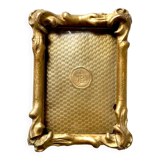 Cadre antique en bois doré art nouveau 11,5 cm x 8,5 cm verre convexe