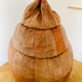 Pouf en patchwork de cuir 70´s vintage
