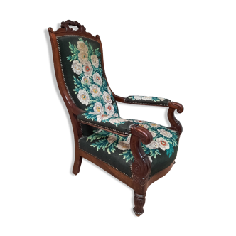 Stamped voltaire armchair