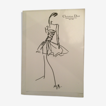 Illustration de mode de presse Christian Dior 1987-1988