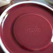 Set of 6 Apilco cups ** Rare colour Bordeaux or Burgundy **