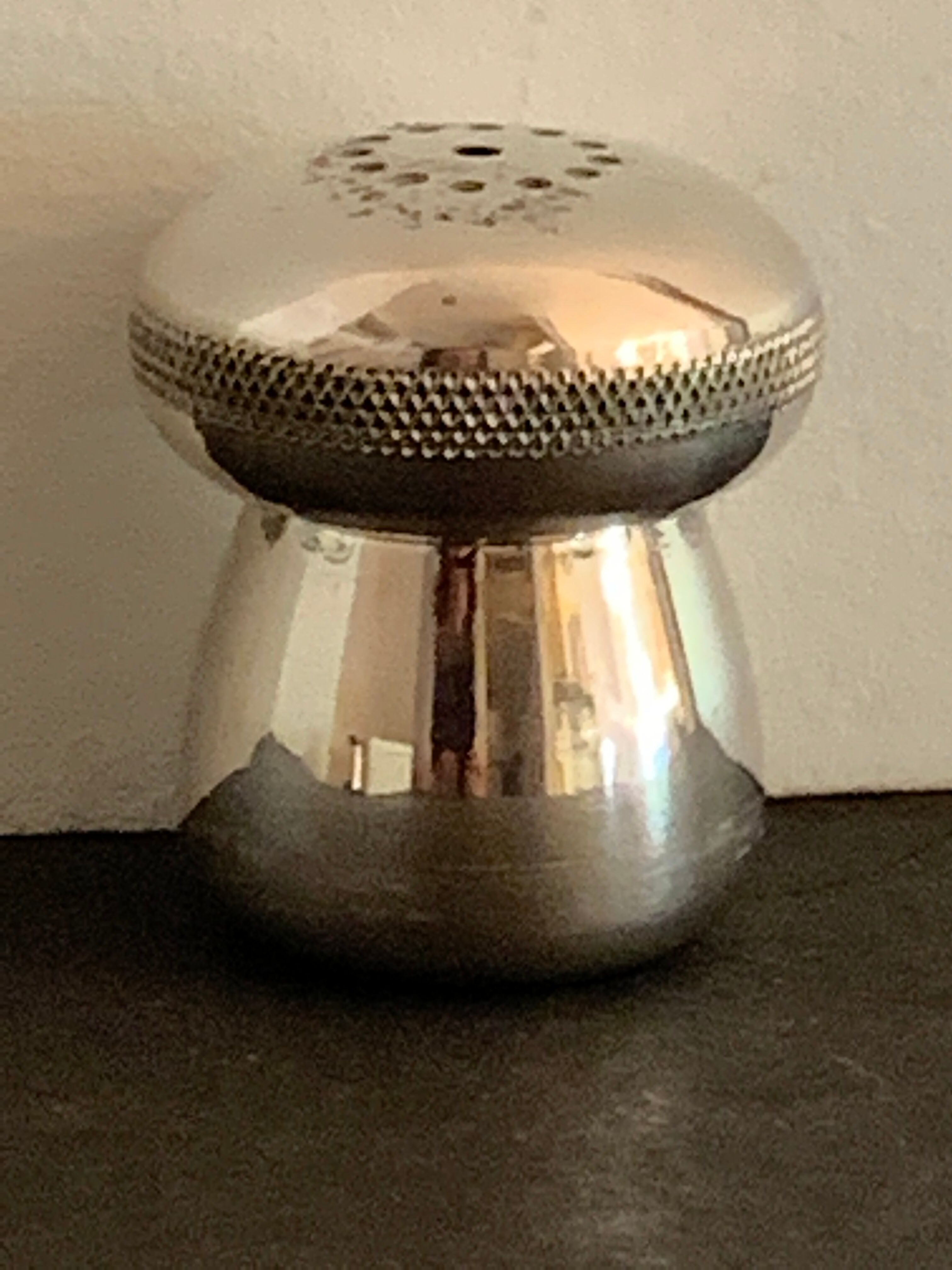 Salt and pepper mushrooms in silver metal Pavilion Christofle