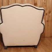 Fauteuil club en cuir blanc