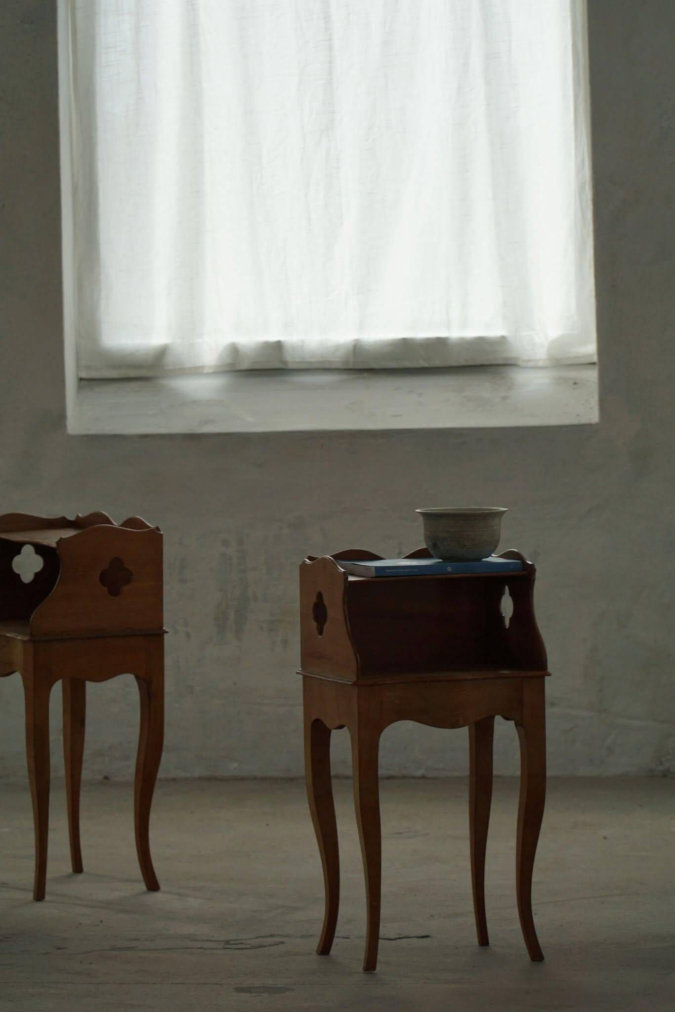 Modern Danish, An Elegant Pair of Walnut Bedside Tables, 1940s