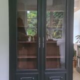 Old black Napoleon III display case, dresser, cabinet of curiosities, storage unit