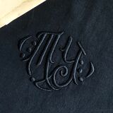 Old sheet in pure washed linen tinted in charcoal black