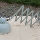 Adjustable metal accordion wall lamp from the 50s aluminum lampshade