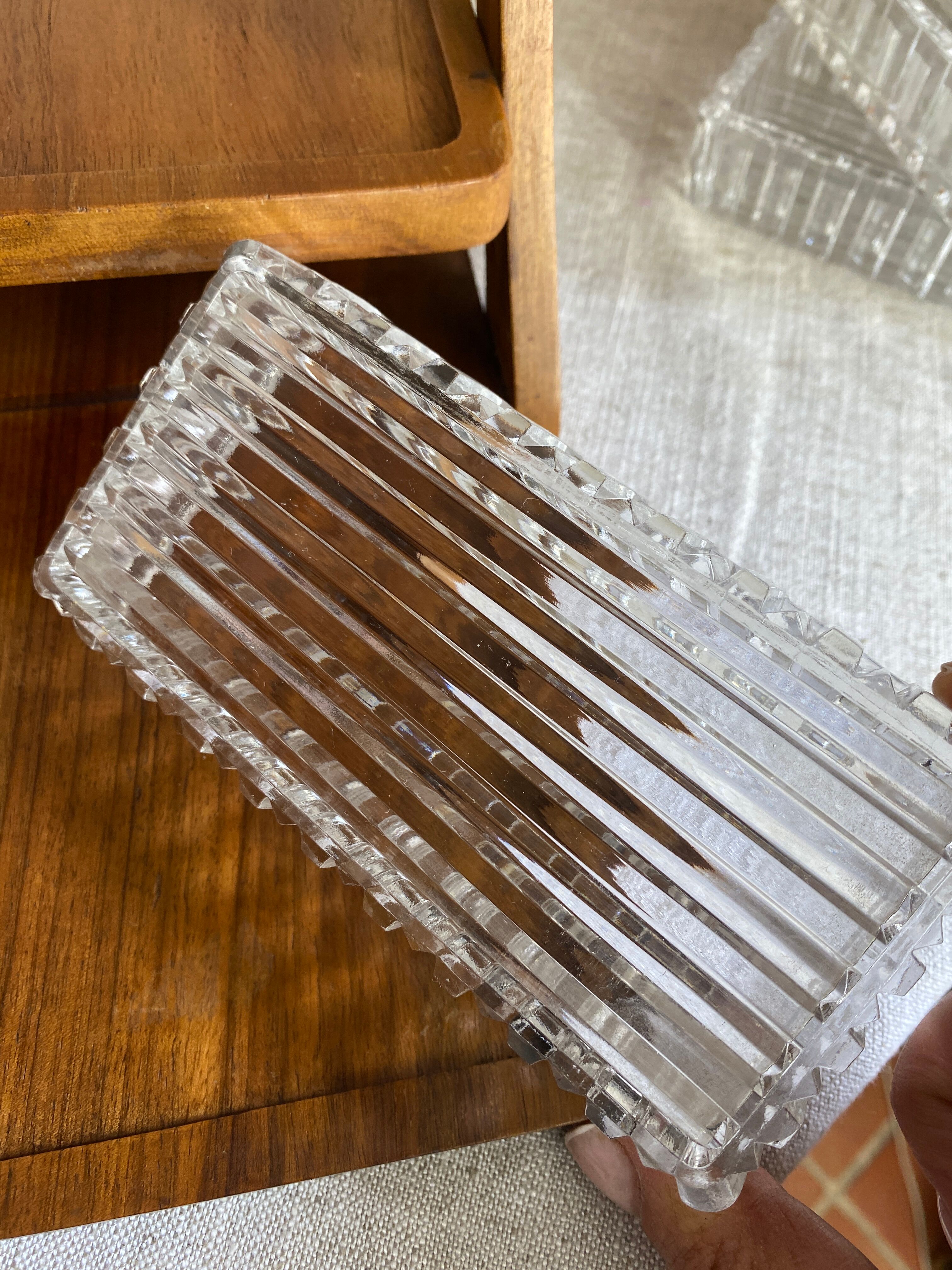Art Deco wooden compartmented servant