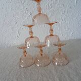 6 glasses dessert or champagne rosaline luminarc 480323 pink glass