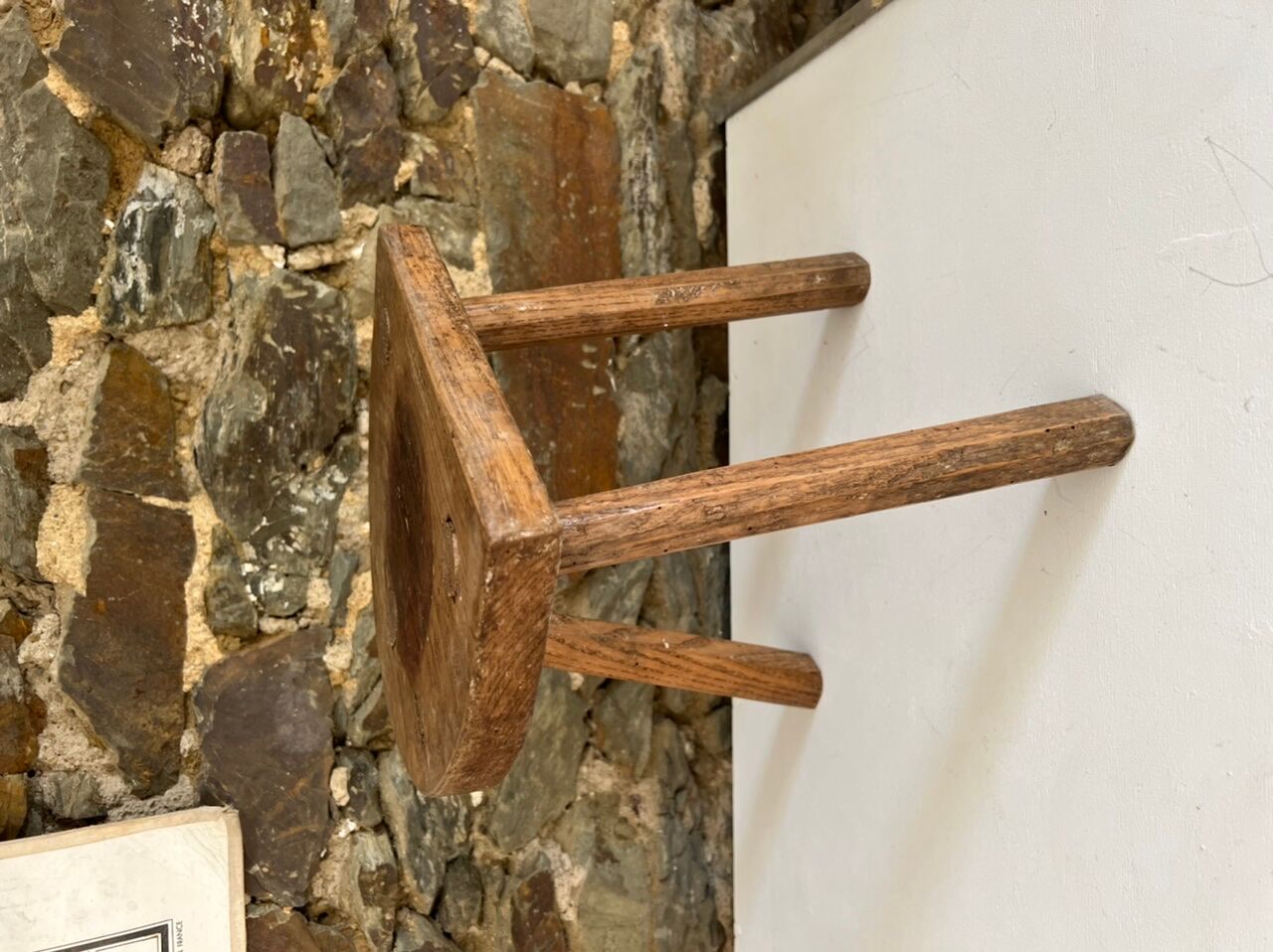 Antique tripod wooden trustool stool