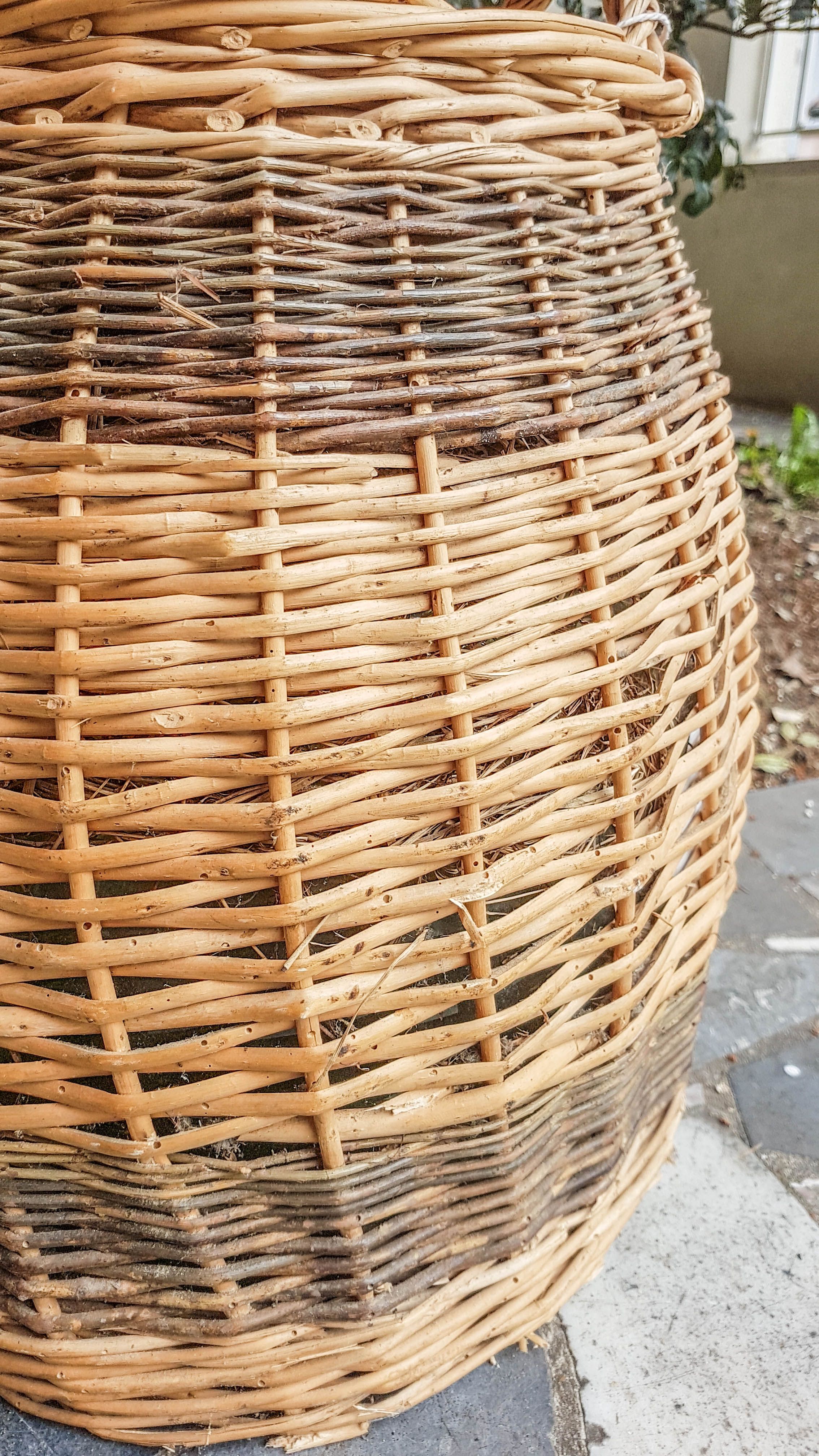 Demijohn covered with wicker
