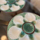 6 vintage slip oyster plates