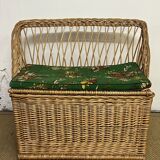 Vintage rattan chest bench