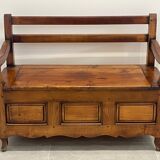 Rustic fruit wood chest bench, children's room