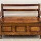 Rustic fruit wood chest bench, children's room