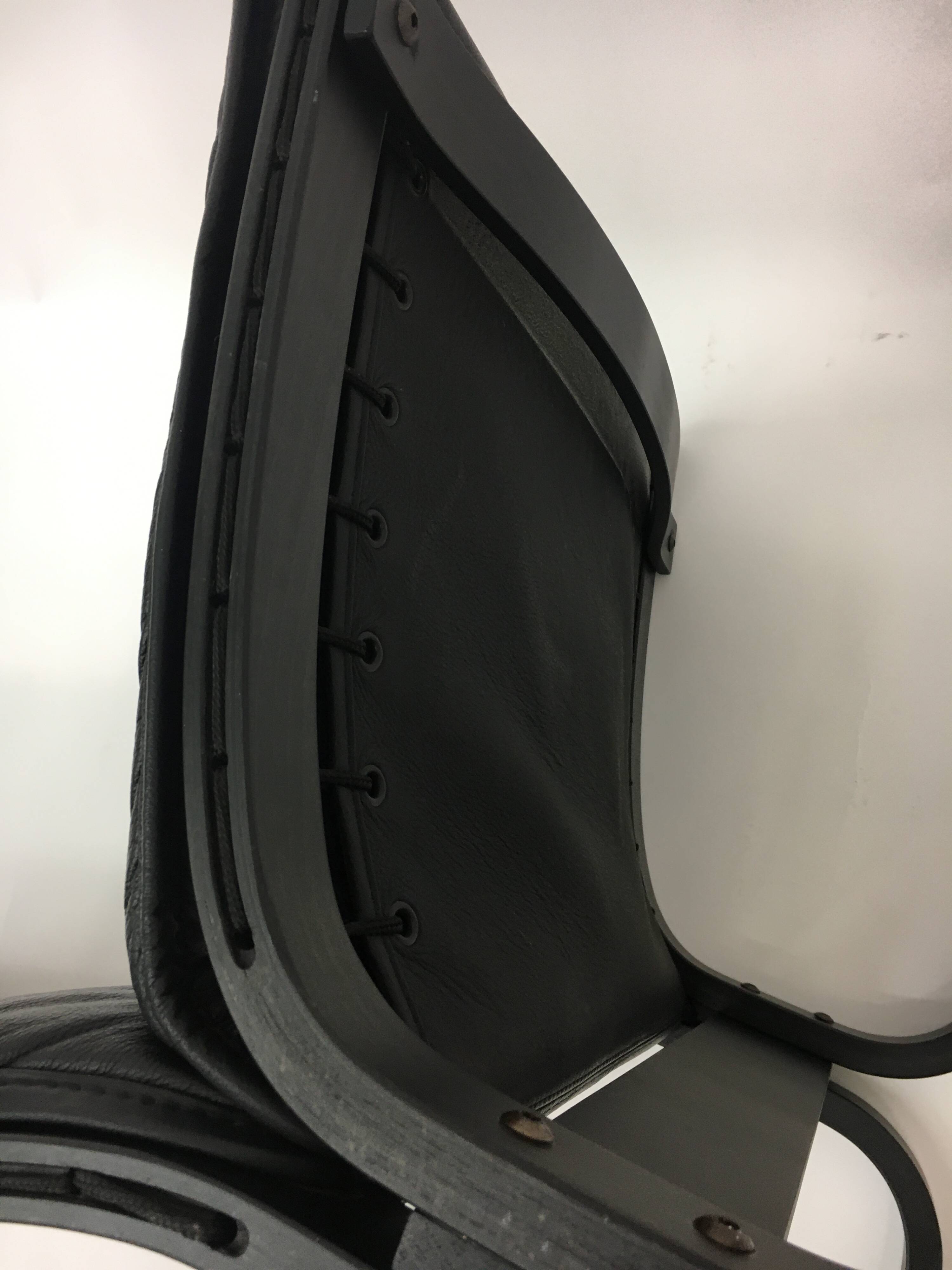 Mid-Century design black leather lounge chair by Ingmar Relling for Westnof