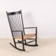 Fauteuil à bascule noir Hans J. Wegner J16, 1969 FDB