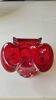 Murano empty pocket Floral shape 3 petals. In Murano Italian blown art glass. Ruby red