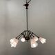 Italian Geometric Bronze chandelier 1950’s