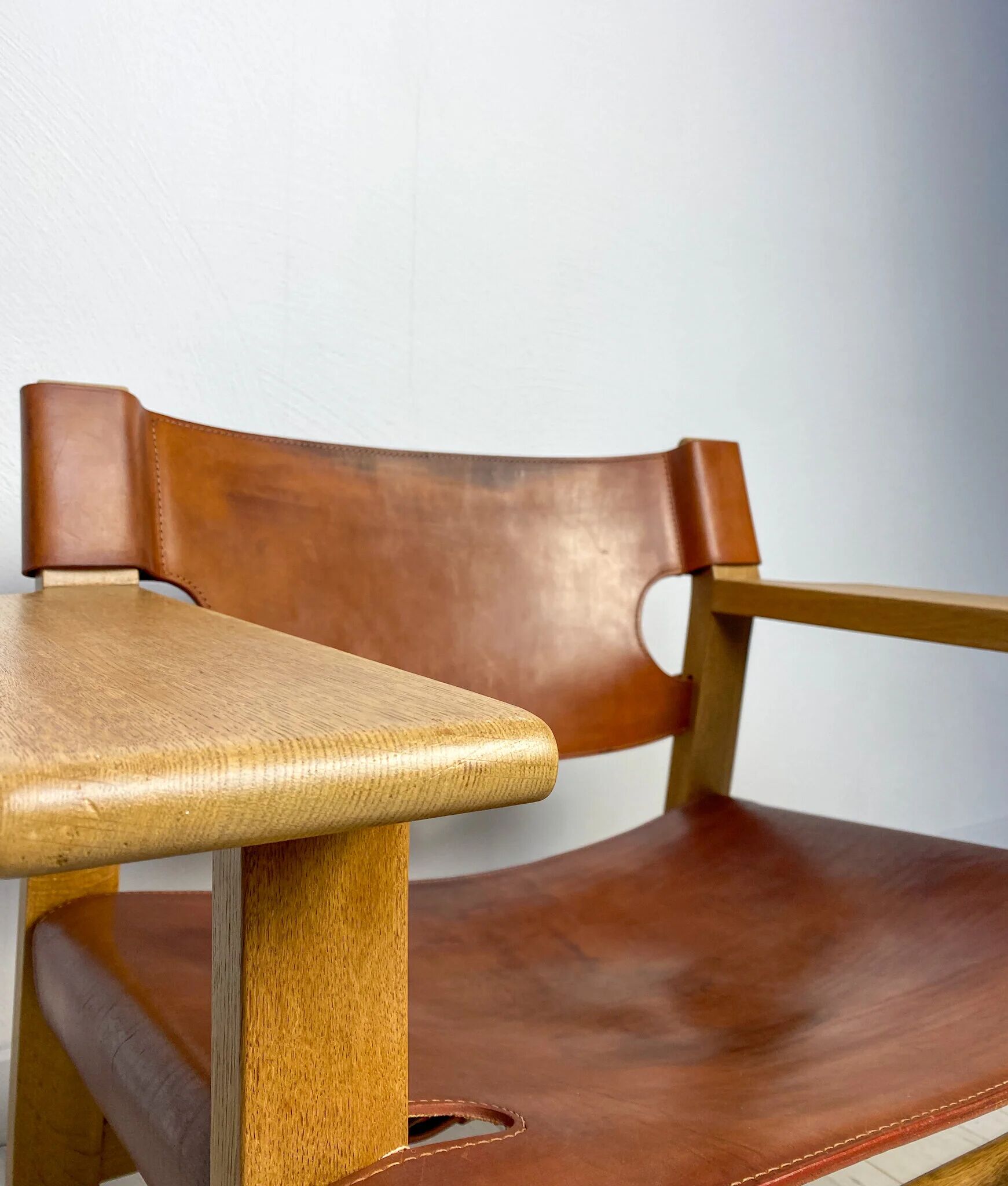 1950s Vintage Oak Spanish Chair by Børge Mogensen for Fredericia