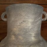 Golden brown terracotta vase with handles