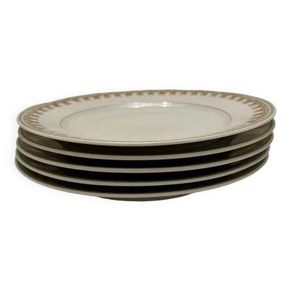 5 assiettes à dessert en porcelaine