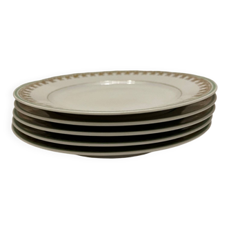 5 assiettes à dessert en porcelaine