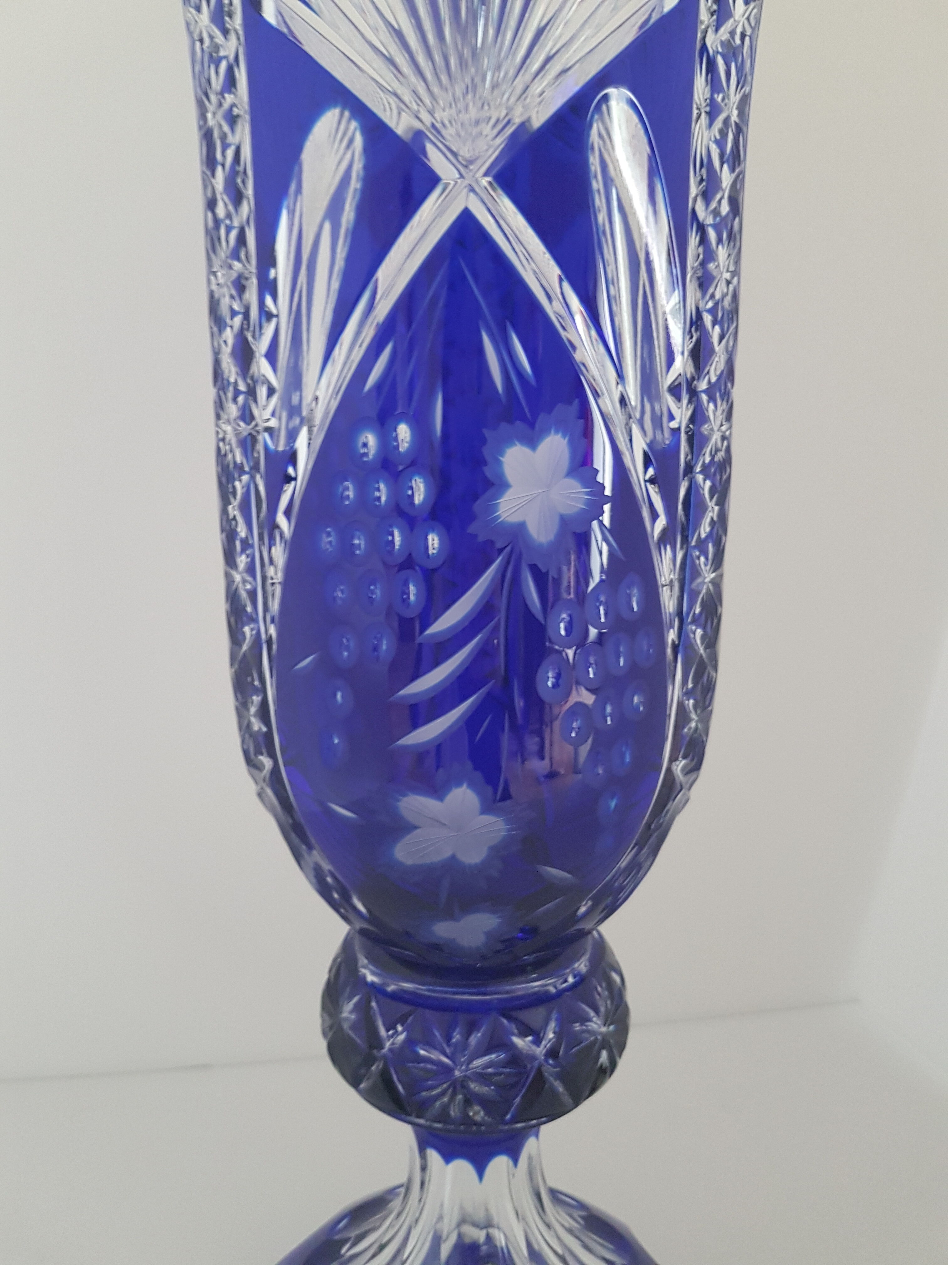Vase bleu cristallery of lorraine - large model
