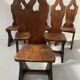 Set of six natural wood chairs "Brutalist art" 20th century
