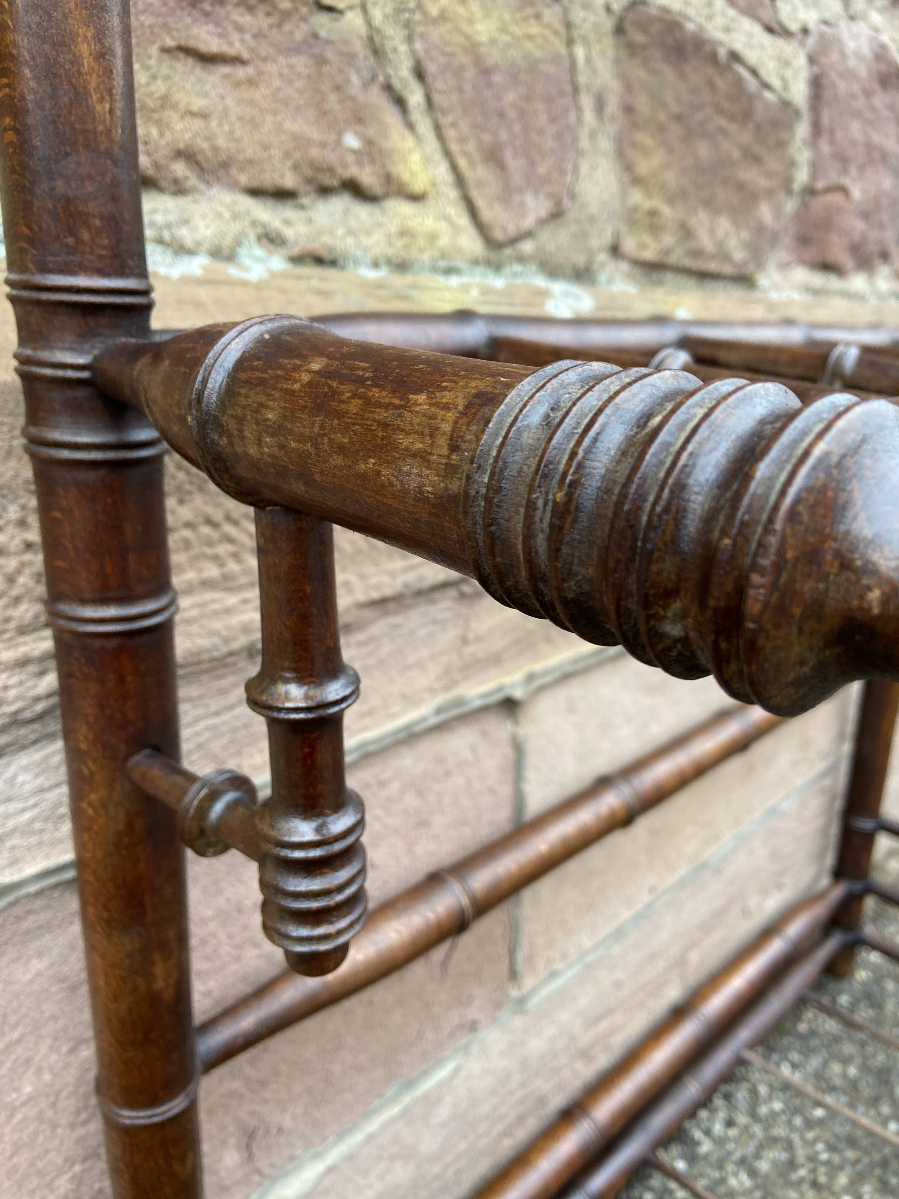 Vintage 1930s curved wood bamboo coat rack