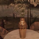 Yellow copper vase signed gbn art deco