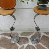 Pair of steel and oak selets